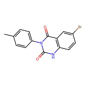 6-bromo-3-(4-methylphenyl)-1H-quinazoline-2,4-dione structure