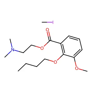 Benzoic acid, 2-butoxy-3-methoxy-, 2-(dimethylamino)ethyl ester, methyliodide structure