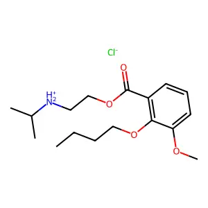Benzoic acid, 2-butoxy-3-methoxy-, 2-(isopropylamino)ethyl ester, hydrochloride structure