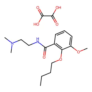 Benzamide, 2-butoxy-N-(2-dimethylaminoethyl)-3-methoxy-, oxalate structure