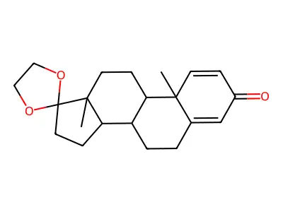 10',13'-dimethylspiro[1,3-dioxolane-2,17'-7,8,9,11,12,14,15,16-octahydro-6H-cyclopenta[a]phenanthrene]-3'-one structure