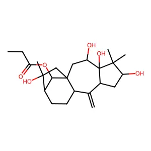 Grayanotox-10(20)-ene-3,5,6,14,16-pentol, 14-propanoate, (3beta,6beta,14R)- structure