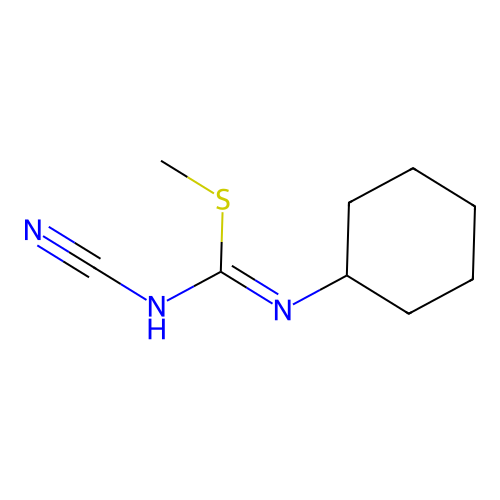 methyl N-cyano-N'-cyclohexylcarbamimidothioate structure