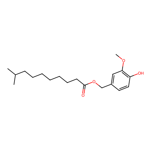 Decanoic acid, 9-methyl-, (4-hydroxy-3-methoxyphenyl)methyl ester structure