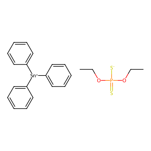 Diethoxy-sulfanylidene-sulfido-lambda5-phosphane;triphenylstannanylium structure