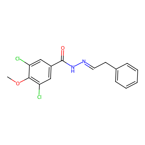 Benzoic acid, 3,5-dichloro-4-methoxy-, 2-phenethylidenehydrazide structure