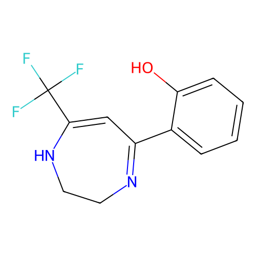 2-[7-(Trifluoromethyl)-2,3-dihydro-1H-1,4-diazepin-5-yl]phenol structure