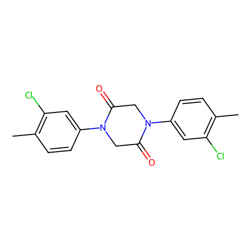 1,4-Bis(3-chloro-4-methylphenyl)piperazine-2,5-dione structure