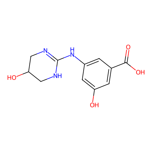 3-hydroxy-5-[(5-hydroxy-1,4,5,6-tetrahydropyrimidin-2-yl)amino]benzoic Acid structure