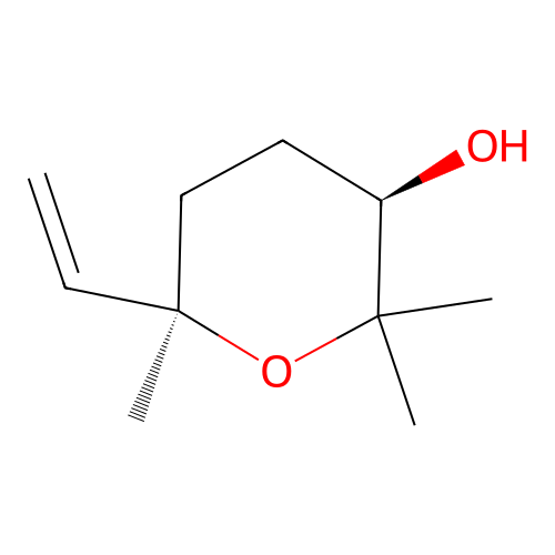 (3R,6R)-6-ethenyl-2,2,6-trimethyloxan-3-ol structure