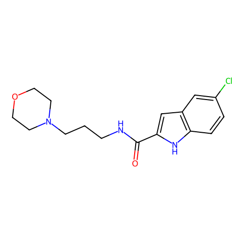 5-chloro-N-[3-(morpholin-4-yl)propyl]-1H-indole-2-carboxamide structure