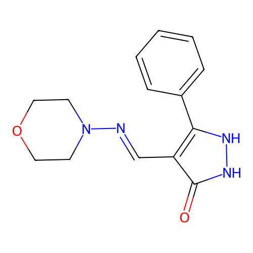 4-(Morpholin-4-yliminomethyl)-5-phenyl-1,2-dihydropyrazol-3-one structure