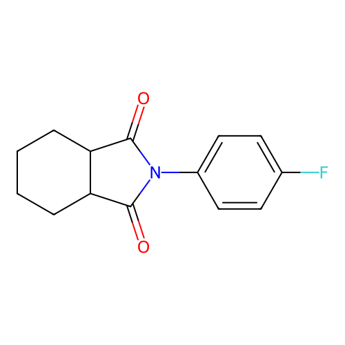 2-(4-fluorophenyl)hexahydro-1H-isoindole-1,3(2H)-dione structure