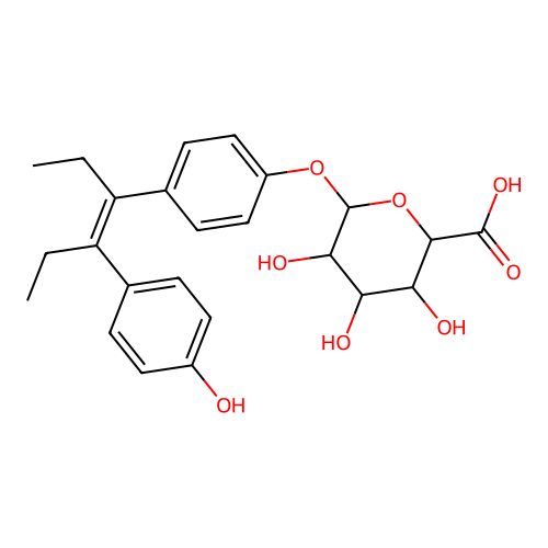 Diethylstilbestrol monoglucuronide structure