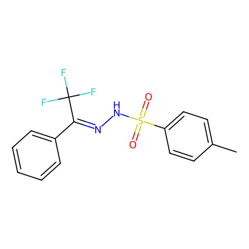 (Z)-4-methyl-N'-(2,2,2-trifluoro-1-phenylethylidene)benzenesulfonohydrazide structure