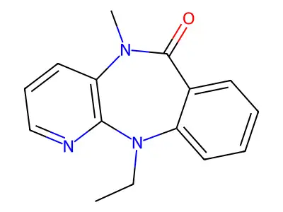 N11-Ethyl-N5-methyl-5,11-dihydro-6H-pyrido(2,3-b)(1,4)benzodiazepin-6-one structure