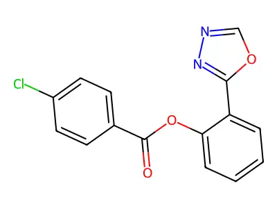 2-(1,3,4-Oxadiazol-2-yl)phenyl 4-chlorobenzenecarboxylate structure