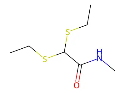 2,2-bis(ethylsulfanyl)-N-methylacetamide structure