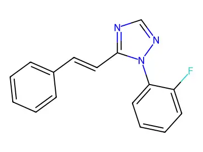 1-(2-Fluorophenyl)-5-(2-phenylethenyl)-1H-1,2,4-triazole structure