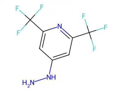 4-Hydrazinyl-2,6-bis(trifluoromethyl)pyridine structure