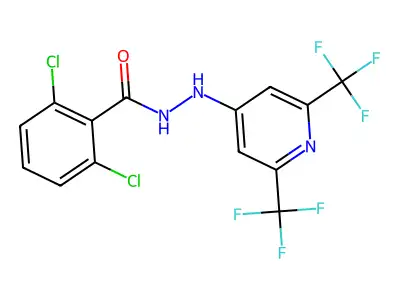 N'-[2,6-bis(trifluoromethyl)pyridin-4-yl]-2,6-dichlorobenzohydrazide structure