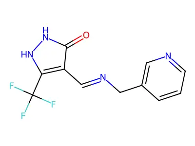 4-{[(3-pyridinylmethyl)amino]methylene}-5-(trifluoromethyl)-2,4-dihydro-3H-pyrazol-3-one structure
