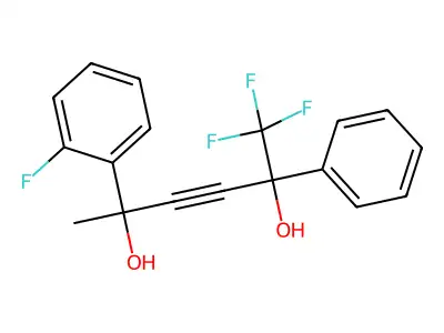 2-(2-Fluorophenyl)-5-phenyl-6,6,6-trifluorohex-3-yne-2,5-diol structure