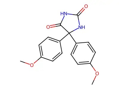 5,5-Bis(4-methoxyphenyl)imidazolidine-2,4-dione structure