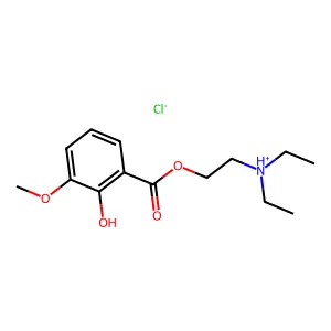 2-(Diethylamino)ethyl 2-hydroxy-3-methoxybenzoate--hydrogen chloride (1/1) structure