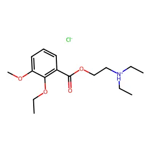 Benzoic acid, 2-ethoxy-3-methoxy-, 2-(diethylamino)ethyl ester, hydrochloride structure