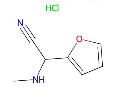 alpha-(Methylamino)furan-2-acetonitrile, monohydrochloride structure