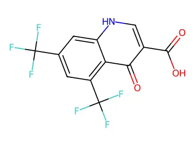 5,7-Bis(trifluoromethyl)-4-hydroxyquinoline-3-carboxylic acid structure