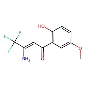 (Z)-3-amino-4,4,4-trifluoro-1-(2-hydroxy-5-methoxyphenyl)but-2-en-1-one structure