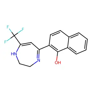 2-[2,3-Dihydro-7-trifluoromethyl-1H-1,4-diazepine-5-YL]-1-naphthol structure