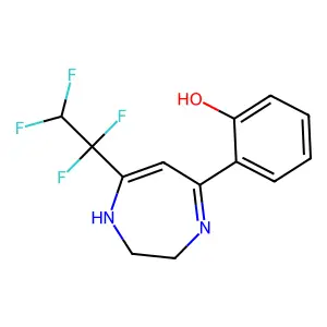 2-[7-(1,1,2,2-tetrafluoroethyl)-2,3-dihydro-1H-1,4-diazepin-5-yl]phenol structure