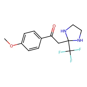 1-(4-Methoxyphenyl)-2-[2-(trifluoromethyl)imidazolidin-2-yl]ethanone structure