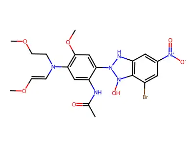 Acetamide, N-(5-(bis(2-methoxyethyl)amino)-2-(4-bromo-6-nitro-3-oxido-2H-benzotriazol-2-yl)-4-methoxyphenyl)- structure
