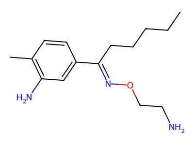 1-Hexanone, 1-(3-amino-4-methylphenyl)-, O-(2-aminoethyl)oxime structure