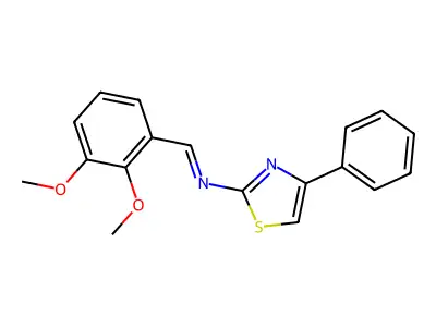 1-(2,3-dimethoxyphenyl)-N-(4-phenyl-1,3-thiazol-2-yl)methanimine structure