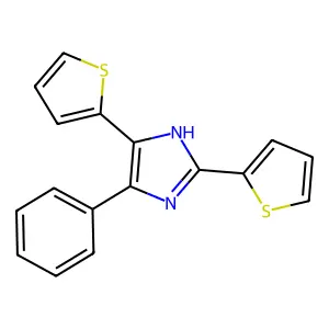 5-phenyl-2,4-di(2-thienyl)-1H-imidazole structure