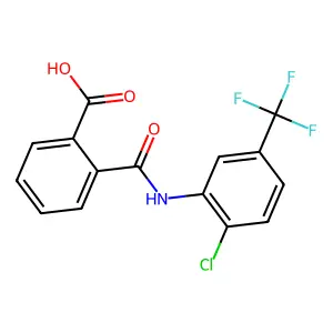 2-{[2-Chloro-5-(trifluoromethyl)phenyl]carbamoyl}benzoic acid structure