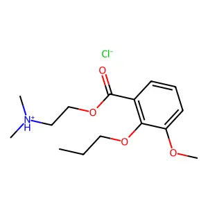Benzoic acid, 3-methoxy-2-propoxy-, 2-(dimethylamino)ethyl ester, hydrochloride structure