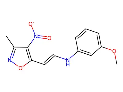 3-methoxy-N-[2-(3-methyl-4-nitro-5-isoxazolyl)ethenyl]aniline structure