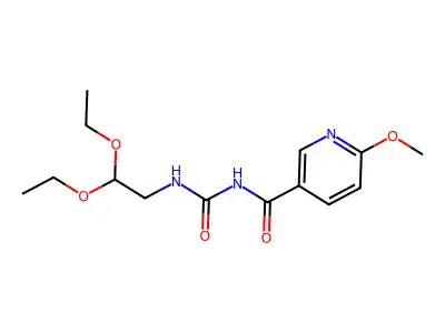 N-(2,2-diethoxyethyl)-N'-[(6-methoxy-3-pyridinyl)carbonyl]urea structure
