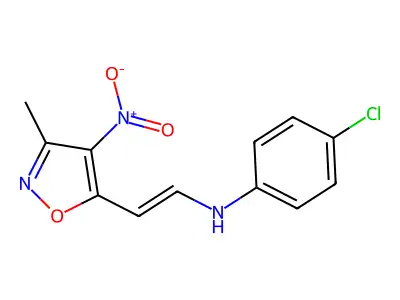 4-Chloro-N-(2-(3-methyl-4-nitro-5-isoxazolyl)ethenyl)benzenamine structure