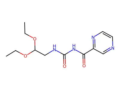 N-(2,2-diethoxyethyl)-N'-(2-pyrazinylcarbonyl)urea structure
