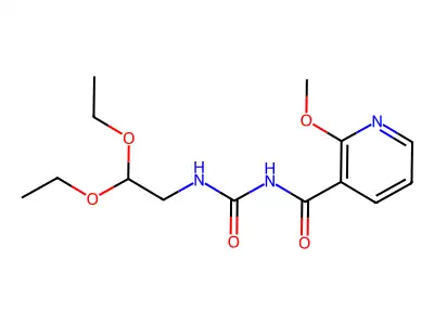 N-(((2,2-Diethoxyethyl)amino)carbonyl)-2-methoxy-3-pyridinecarboxamide structure