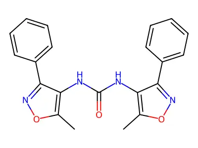 N,N'-bis(5-methyl-3-phenyl-4-isoxazolyl)urea structure