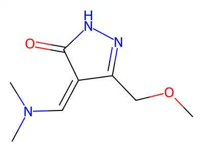 4-[(dimethylamino)methylene]-5-(methoxymethyl)-2,4-dihydro-3H-pyrazol-3-one structure