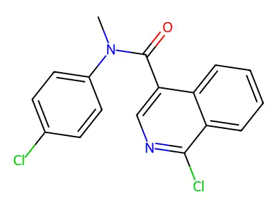 1-chloro-N-(4-chlorophenyl)-N-methylisoquinoline-4-carboxamide structure